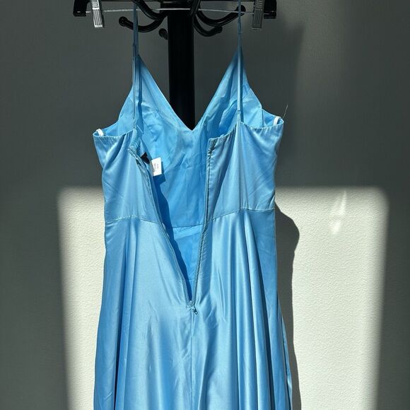 B. Darlin Maxi Slit Dress Sleeveless Women 7/8 Blue Cinderella Wedding‎ Guest - Picture 7 of 11